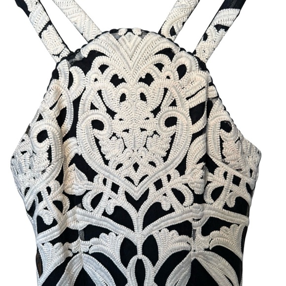 Foxiedox Anthropology Embroidered Minidress Black Cream | Women’s Size Small‎ - Picture 3 of 13